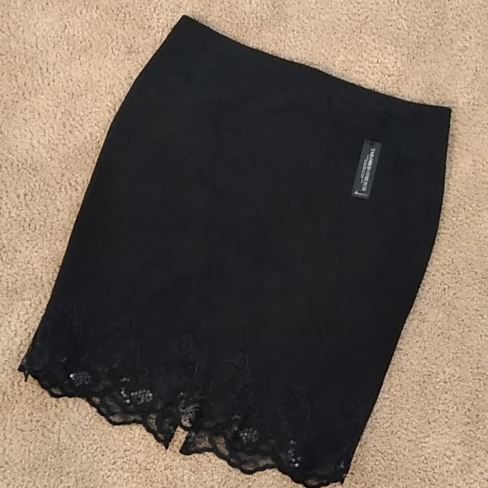 NWT Lane Bryant Black Pencil Skirt with lace